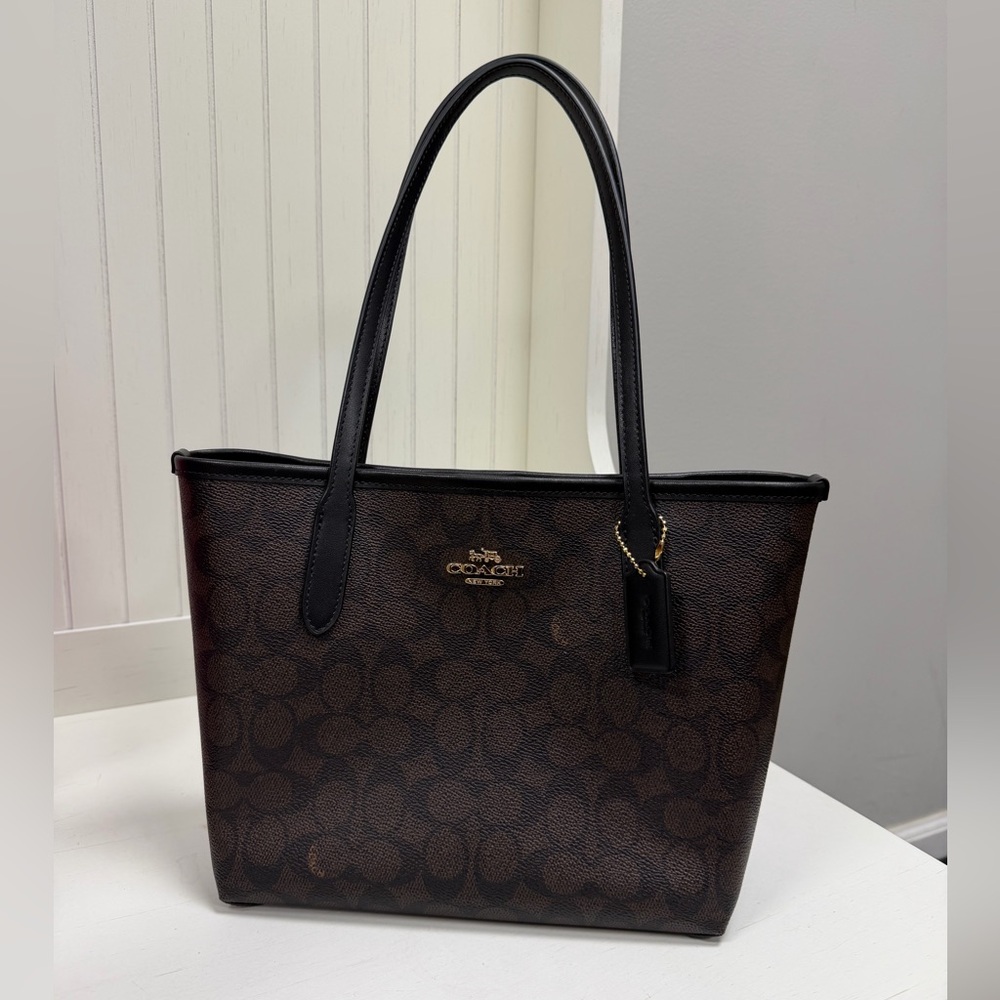 Coach Small City Tote Bag in Signature Canvas